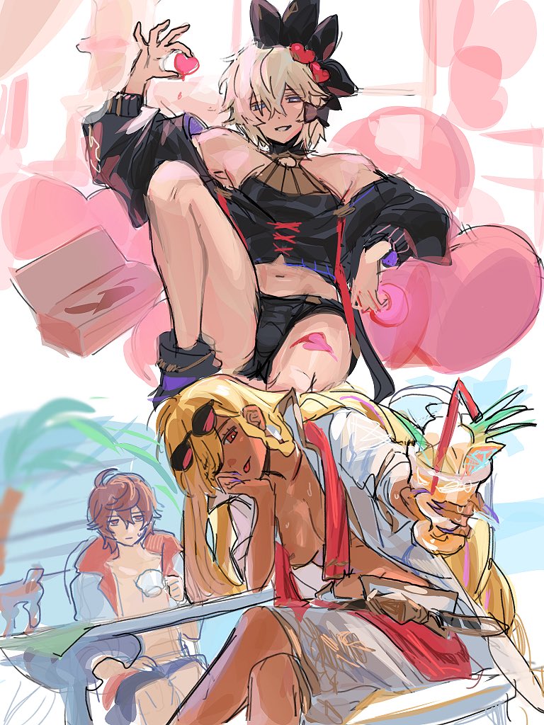 sandalphon, helel ben shalem, and lucio (granblue fantasy) drawn by wahoosandalphon