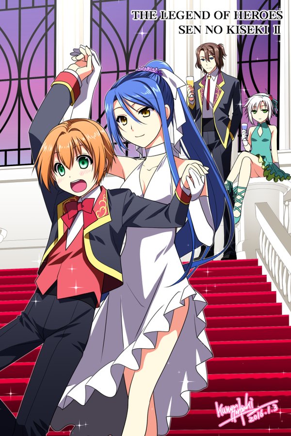 fie claussell, laura s. arseid, elliot craig, and gaius worzel (eiyuu densetsu and 2 more) drawn by morisaki_kurumi