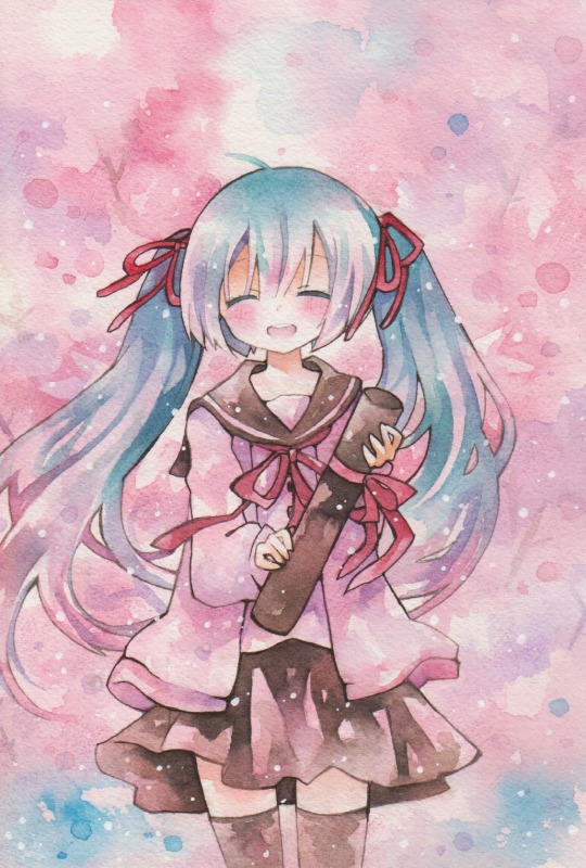 hatsune miku (vocaloid and 1 more) drawn by moyo_(k1rakira)