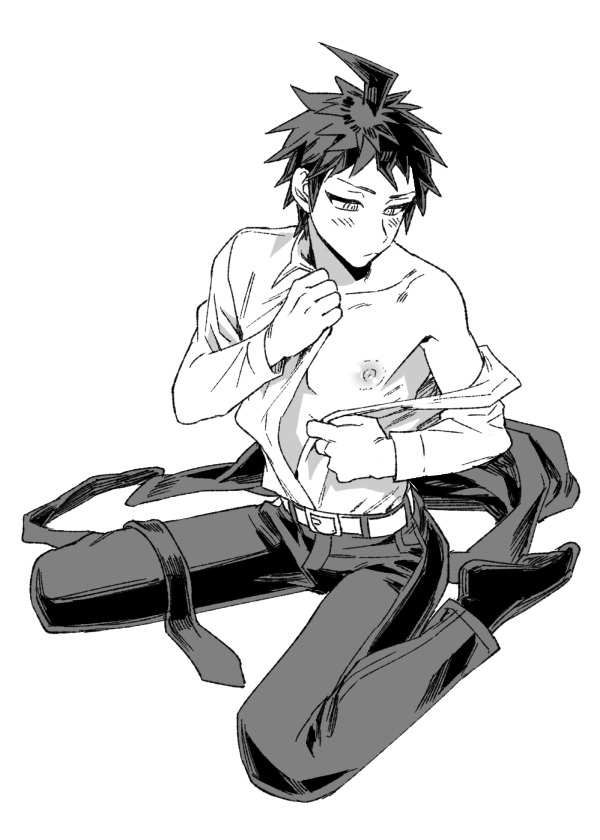 hinata hajime (danganronpa and 1 more) drawn by uurin