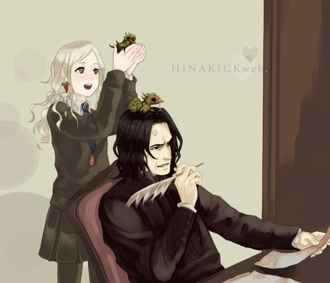 luna lovegood and severus snape (wizarding world and 1 more) drawn by furayu_(flayu)