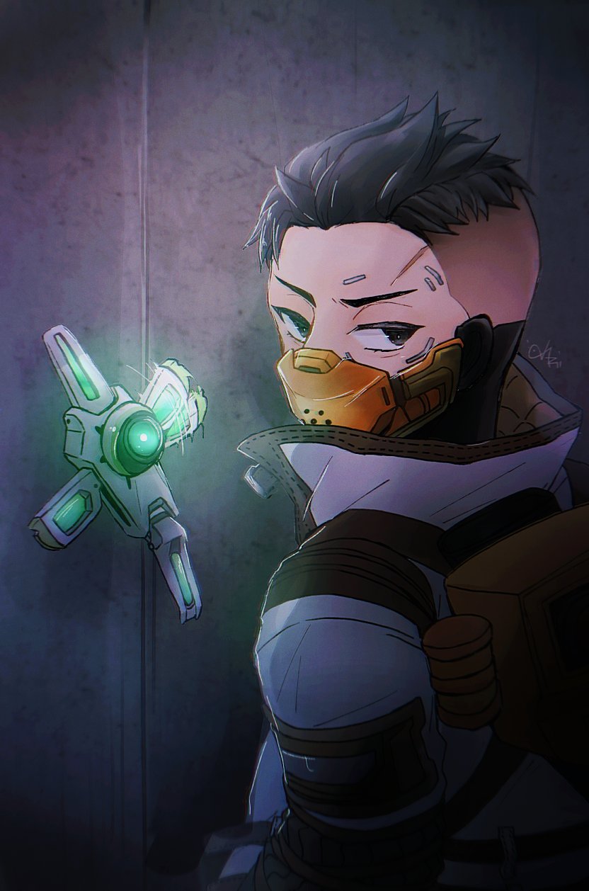 crypto, hack, and machine language crypto (apex legends) drawn by azi_(azisoba)
