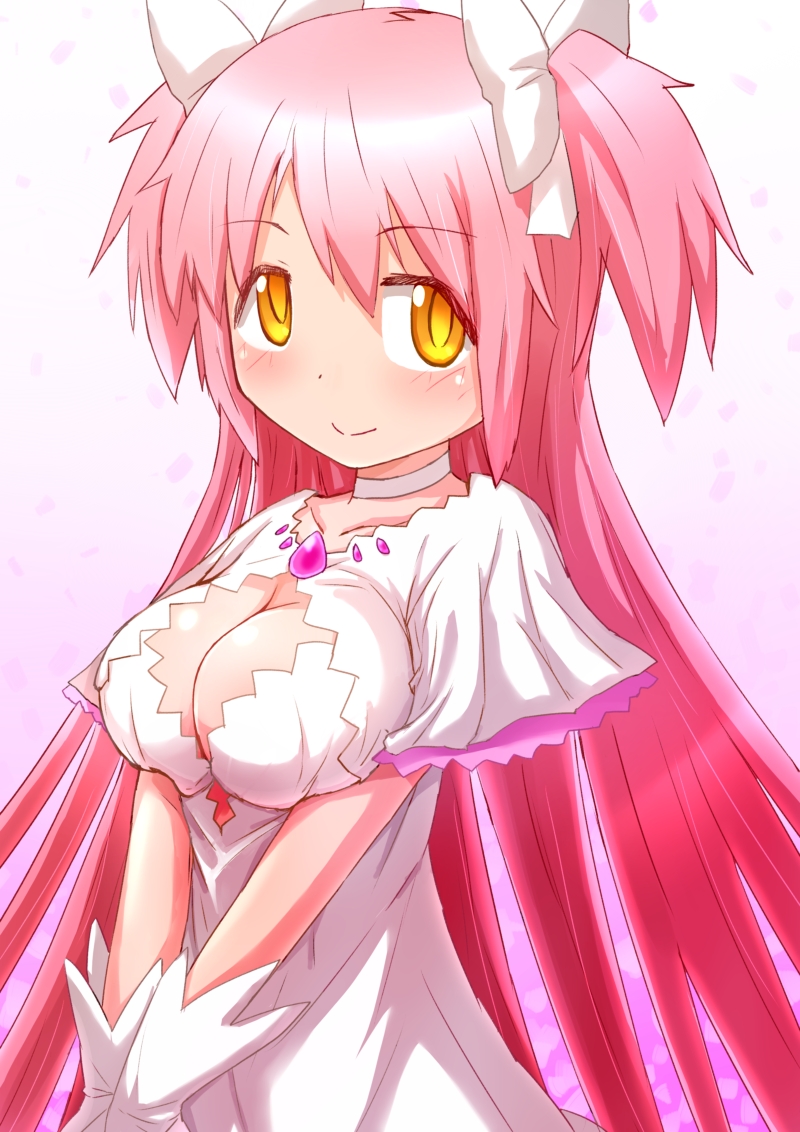 kaname madoka and ultimate madoka (mahou shoujo madoka magica) drawn by gerisita