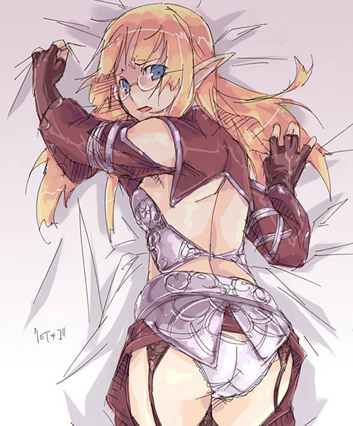 player character and elf (lineage and 1 more) drawn by kyo_(kuroichigo)