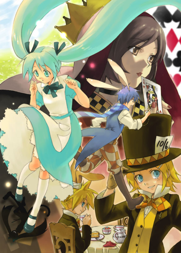 hatsune miku, kagamine rin, kagamine len, kaito, meiko, and 4 more (vocaloid and 1 more)