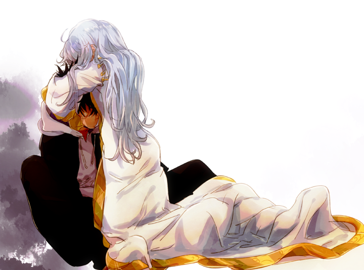 kamijou touma and index (toaru majutsu no index and 1 more) drawn by shokupa_(skp300)
