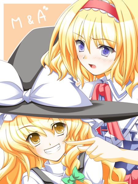 kirisame marisa and alice margatroid (touhou) drawn by nanatsuki_(arca-nize)