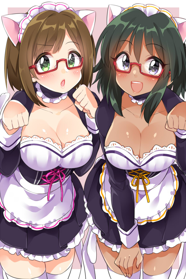 maekawa miku and natalia (idolmaster and 1 more) drawn by trente