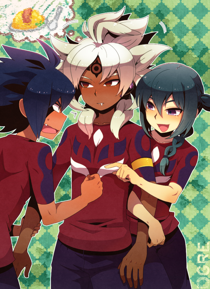 mistorene callus, baddap sleed, and eska bamel (inazuma eleven) drawn by hajime_(vasu)