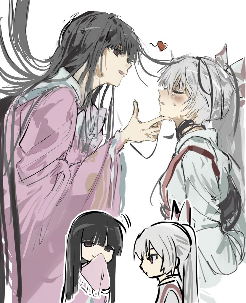 fujiwara no mokou and houraisan kaguya (touhou) drawn by sesmkun