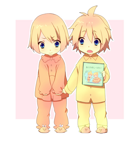 kagamine rin and kagamine len (vocaloid and 1 more) drawn by ousaka_nozomi