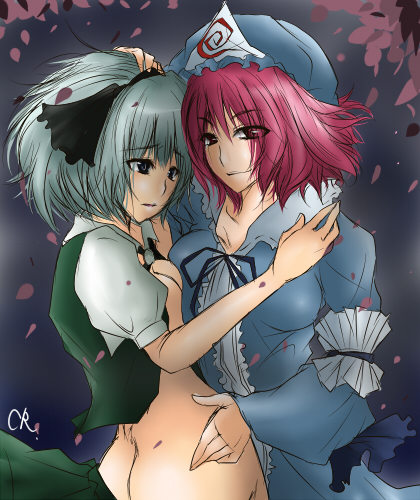 konpaku youmu and saigyouji yuyuko (touhou) drawn by ifuji_sakura