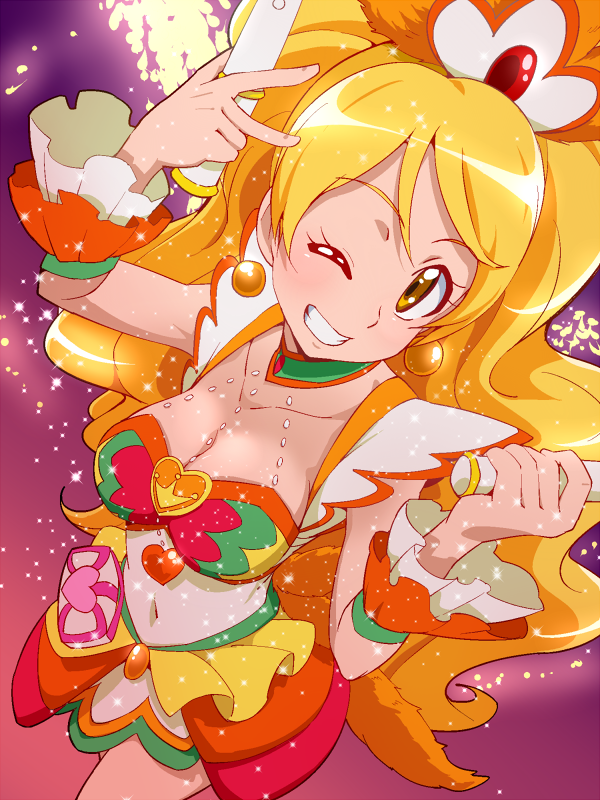 oomori yuuko and cure honey (precure and 1 more) drawn by tj-type1