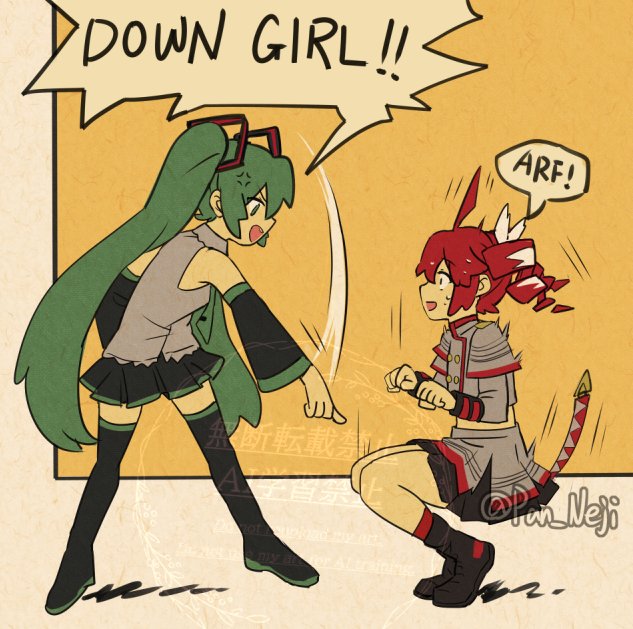 hatsune miku and kasane teto (vocaloid and 3 more) drawn by nejikyuu
