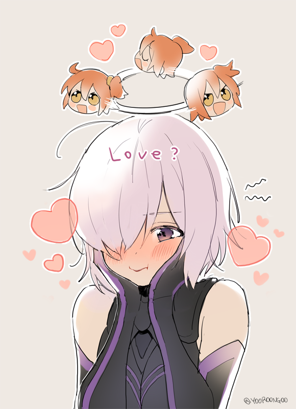 mash kyrielight and fujimaru ritsuka (fate and 1 more) drawn by yooroongoo