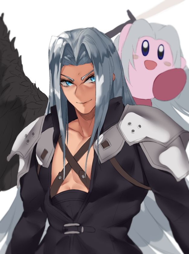 kirby and sephiroth (final fantasy and 3 more) drawn by kuavera