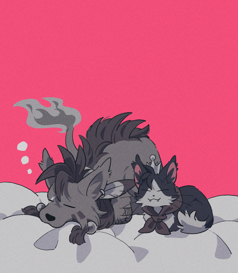 red xiii and cait sith (final fantasy and 3 more) drawn by coffinsmokes