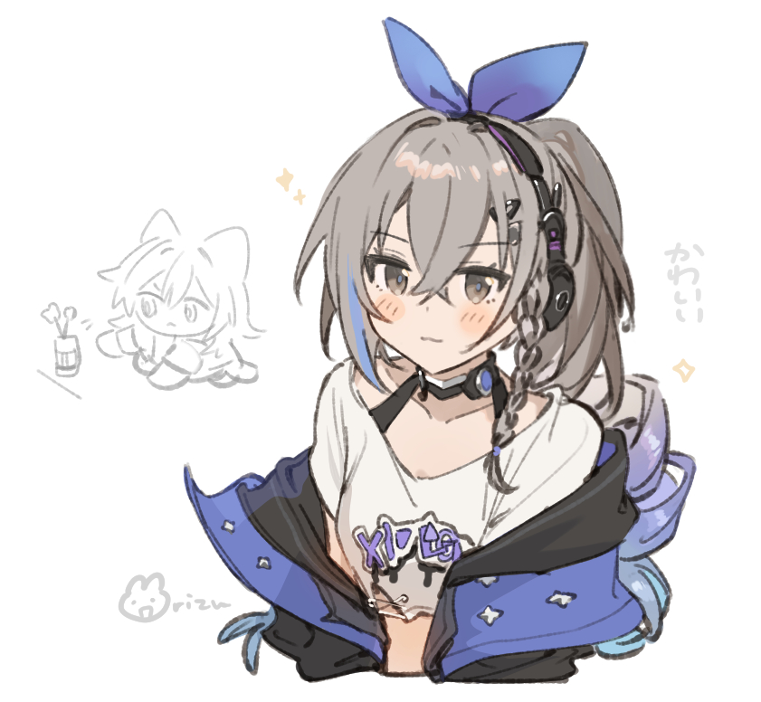 trailblazer, stelle, and silver wolf (honkai and 1 more) drawn by rizu033