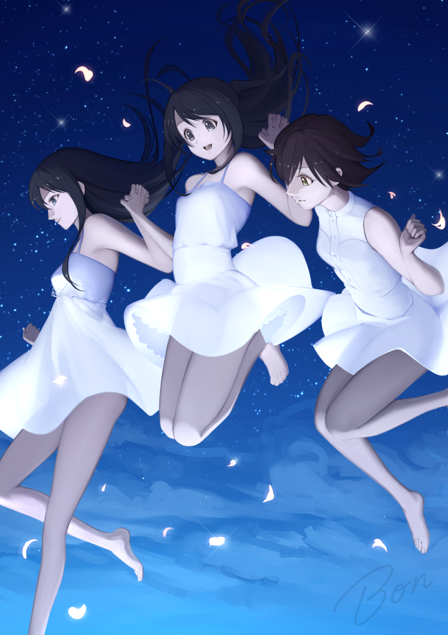 shibuya rin, shimamura uzuki, and honda mio (idolmaster and 1 more) drawn by bon_nob