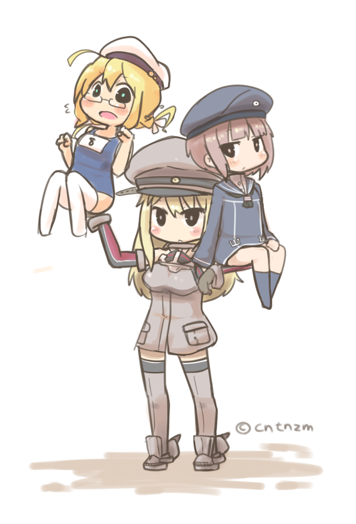 bismarck, z3 max schultz, and i-8 (kantai collection) drawn by inishie