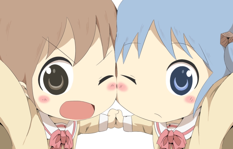 naganohara mio and aioi yuuko (nichijou and 1 more) drawn by mihune