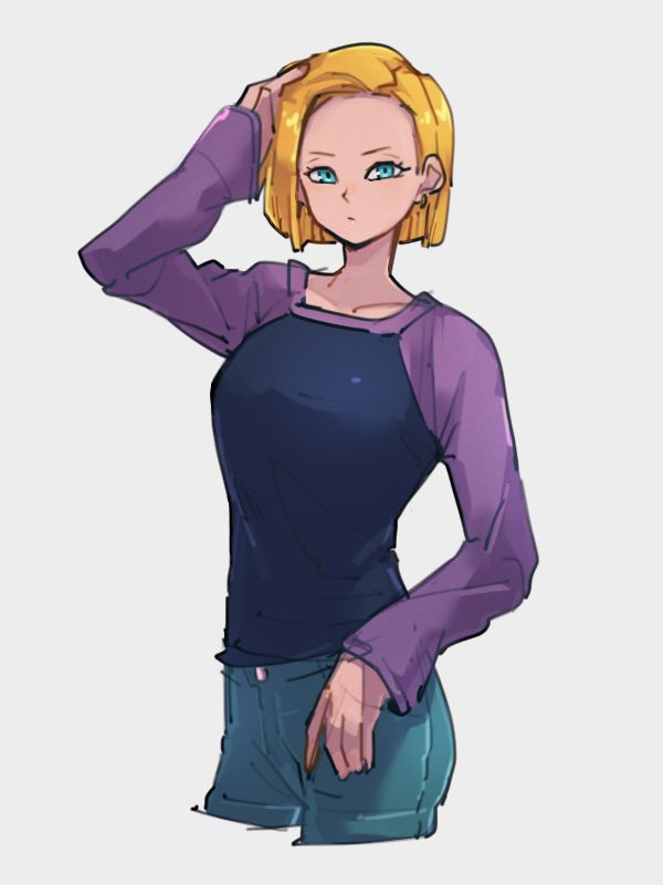 android 18 (dragon ball and 1 more) drawn by kemachiku
