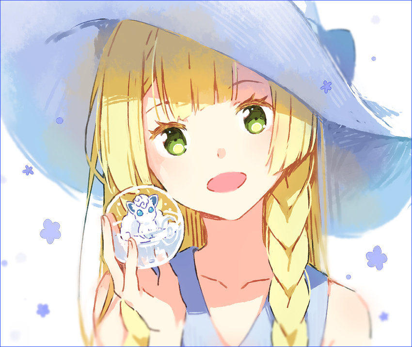 lillie and alolan vulpix (pokemon and 1 more) drawn by hakusai_(tiahszld)