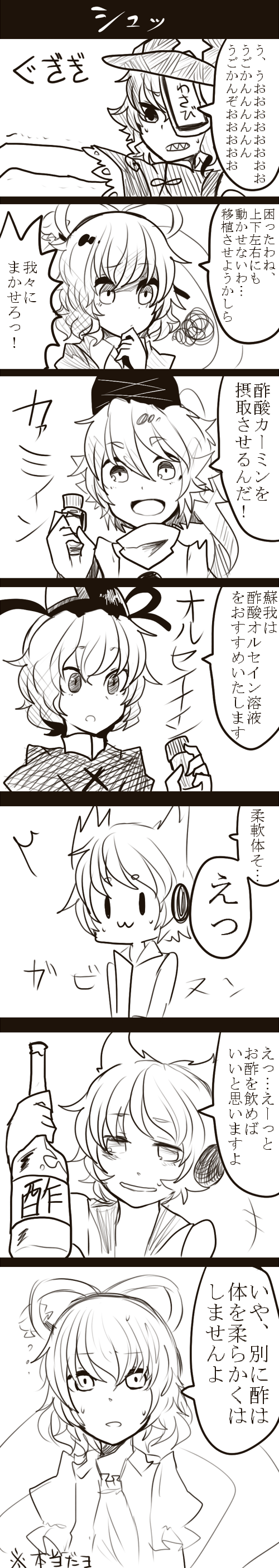 toyosatomimi no miko, mononobe no futo, kaku seiga, miyako yoshika, and soga no tojiko (touhou and 1 more) drawn by itomugi-kun