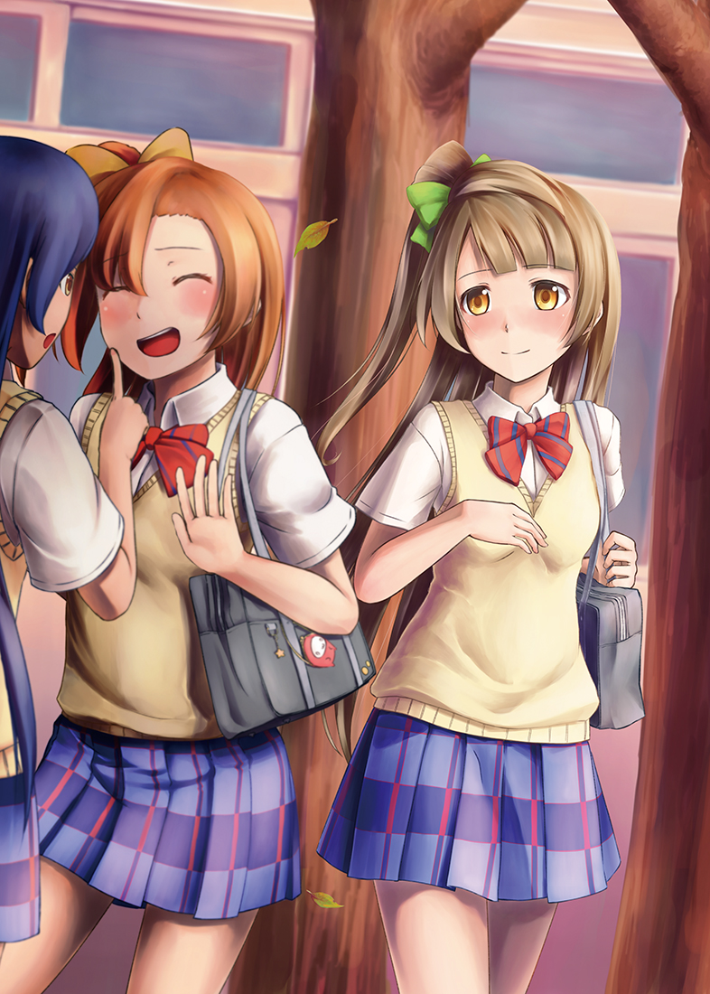 sonoda umi, minami kotori, and kosaka honoka (love live! and 1 more) drawn by umekata_mitsu