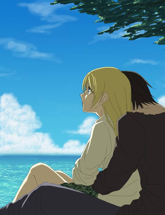 himiko and sakamoto ryouta (btooom!) drawn by hachi_kou