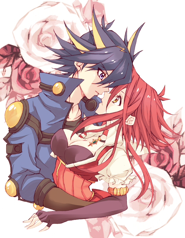 fudo yusei and izayoi aki (yu-gi-oh! and 1 more) drawn by tsuyuba027