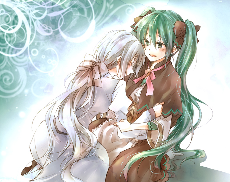 hatsune miku, yowane haku, michaela, and clarith (vocaloid and 2 more) drawn by noeru_(putty)