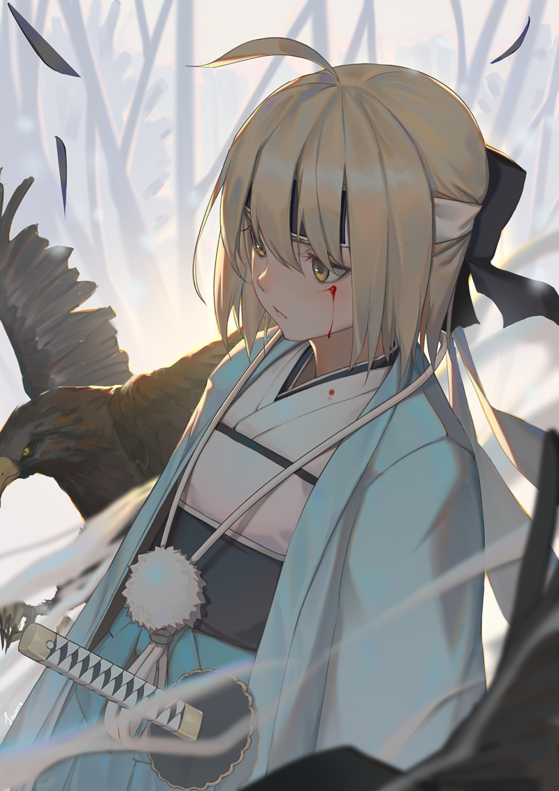 okita souji (fate and 2 more) drawn by lanzi_(415460661)