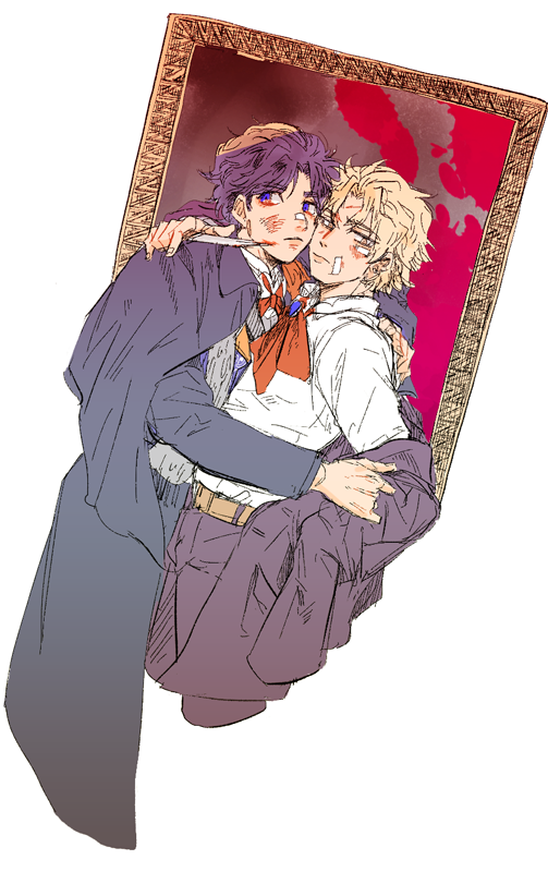 dio brando and jonathan joestar (jojo no kimyou na bouken and 1 more) drawn by motunikomi