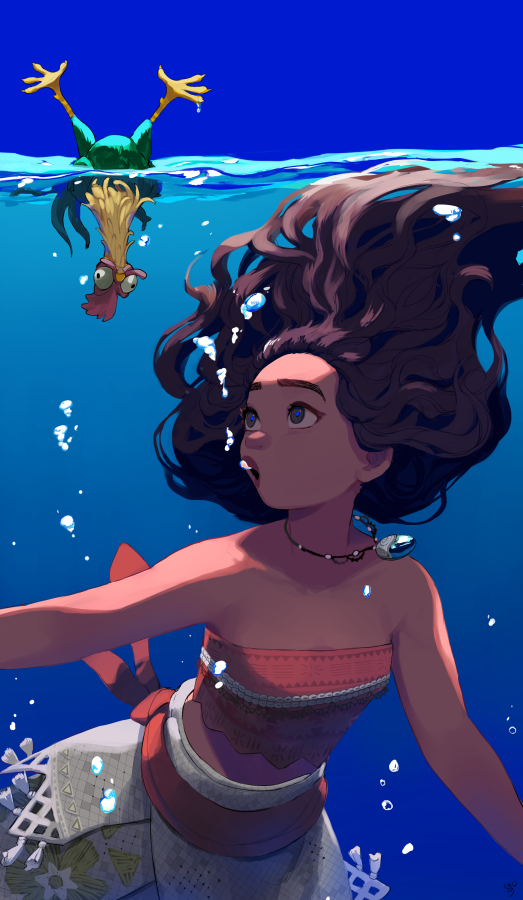 moana waialiki and heihei (moana) drawn by pano_(mohayayamai)