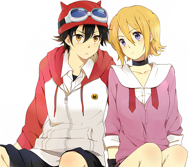 onizuka hime and fujisaki yuusuke (sket dance) drawn by karuha