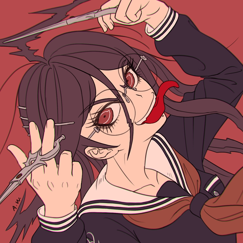 fukawa toko and genocider shou (danganronpa and 1 more) drawn by suika_no9
