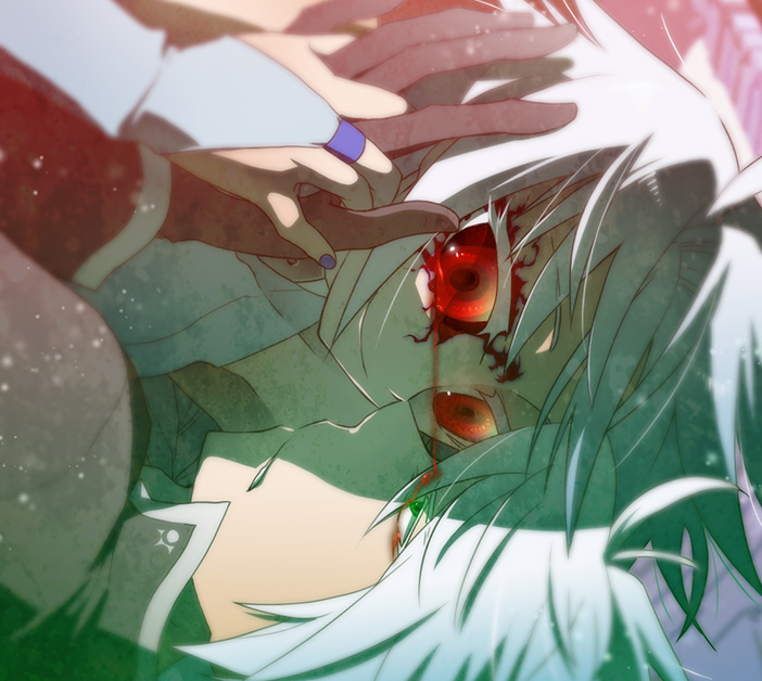 ragna the bloodedge and nu-13 (blazblue) drawn by hesocha