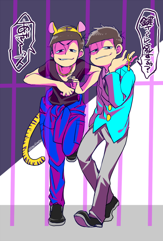matsuno karamatsu and matsuno ichimatsu (osomatsu and 1 more) drawn by banchi_(bantyanizumu)
