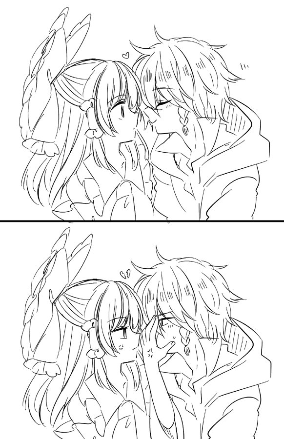 hakurei reimu and kirisame marisa (touhou) drawn by muzuki_uruu
