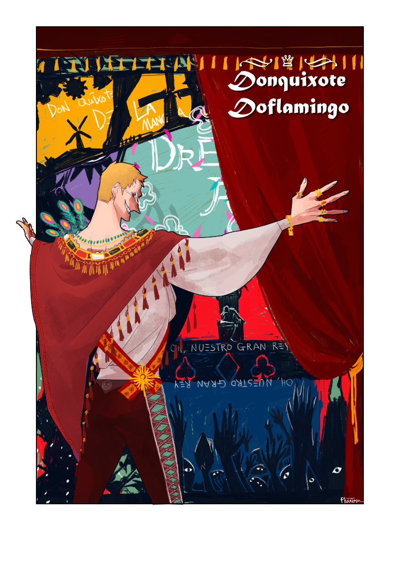 donquixote doflamingo and donquixote rocinante (one piece) drawn by prize_critical