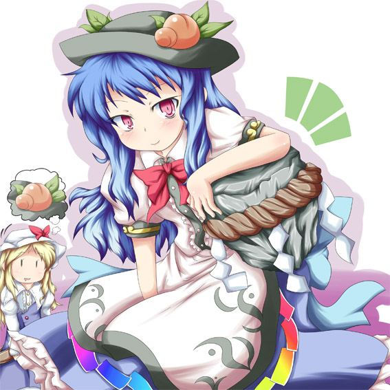 hinanawi tenshi and watatsuki no toyohime (touhou) drawn by konata_gazel