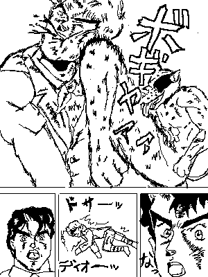 dio brando, jonathan joestar, and danny (jojo no kimyou na bouken and 2 more) drawn by agel