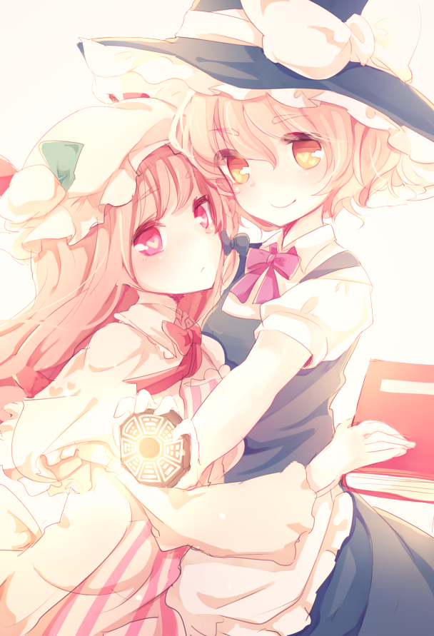 kirisame marisa and patchouli knowledge (touhou) drawn by karunabaru