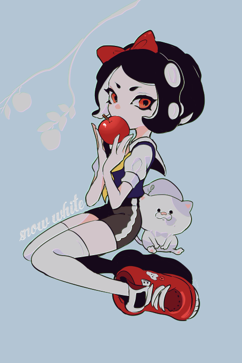 octoling player character, octoling girl, snow white, and li'l judd (splatoon and 1 more) drawn by imaikuy0