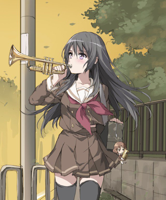 oumae kumiko and kousaka reina (hibike! euphonium) drawn by tonee