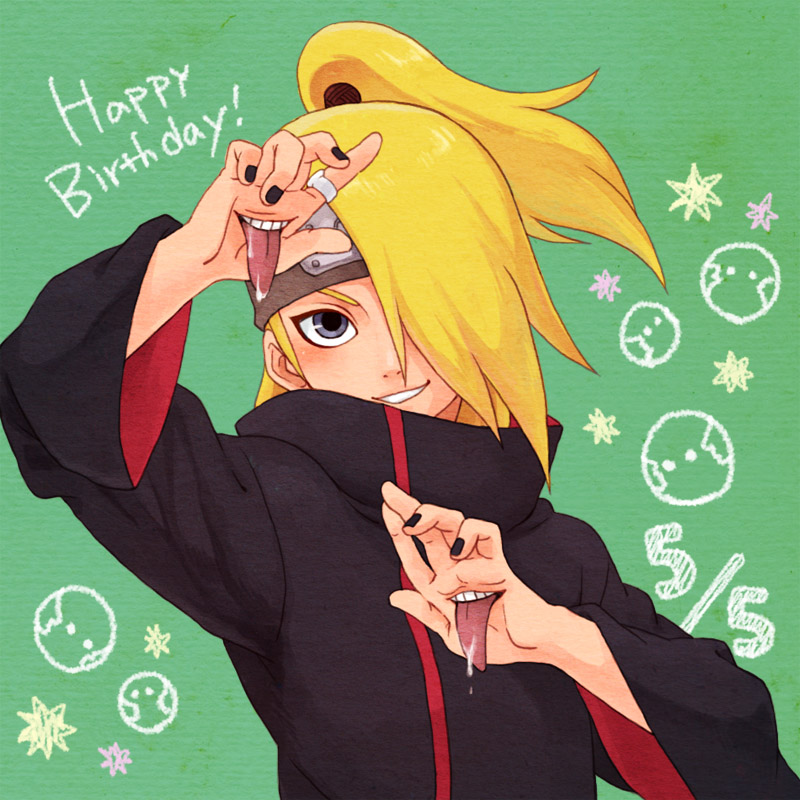 deidara (naruto and 1 more) drawn by aju_(maccha_an)