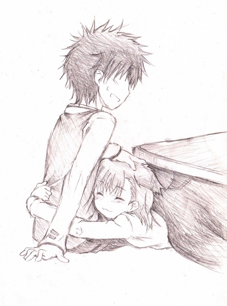 misaka mikoto and kamijou touma (toaru majutsu no index and 1 more) drawn by noz_(magami-n)