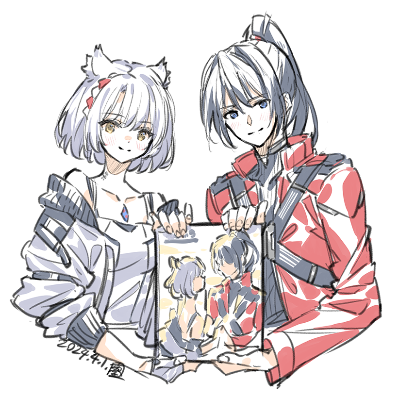 mio and noah (xenoblade chronicles and 1 more) drawn by saitou_masatsugu