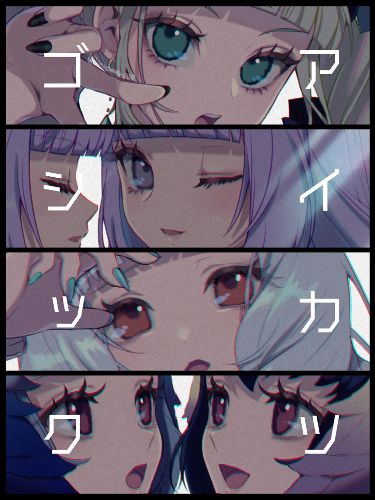 todo yurika, hikami sumire, shirogane lily, shirayuri kaguya, and shirayuri sakuya (aikatsu!) drawn by mokorei